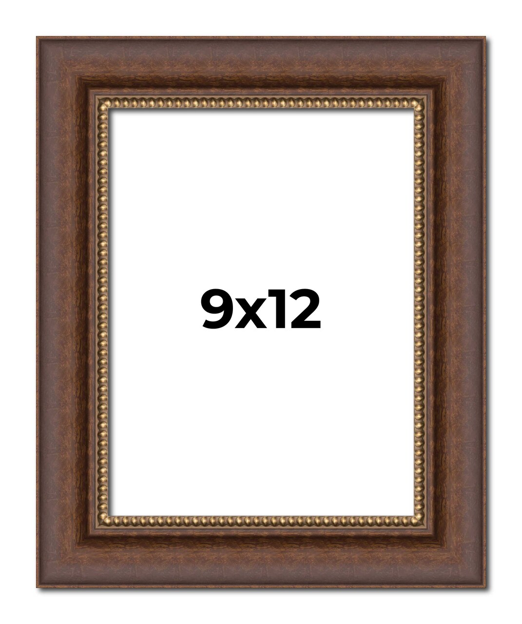 9x12 Traditional Picture Frame with UV-Resistant Acrylic & Acid Free Backing, Available in 3 Finishes - Black, Brown, Gold